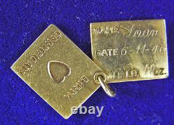 Vintage 14K Gold Birth Certificate Slider Charm Pendant OPENS 1940's 2.2g