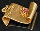 Vintage 14K Gold RUBY SEALED MARRIAGE CERTIFICATE Charm Pendant 1947 4grams
