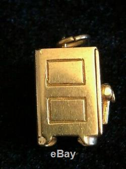 Vintage 14k Gold Safe Vault Charm with Silver Certificate. Beautiful