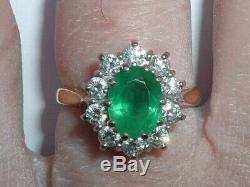 Vintage 18ct Gold Emerald Diamond Ring Valuation Certificate for £2650