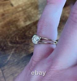 Vintage 1.15ct Natural Diamond Engagement Ring 14k Yellow Gold with Certification