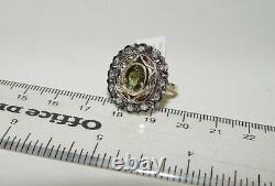 Vintage 1.58CT(Est.) DEMANTOID 0.57CT(Est.) Diamond Ring 18K GIA Certificate