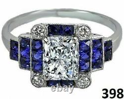 Vintage Antique 3.00Ct Emerald Cut Lab-Created Diamond Art Deco Engagement Rings