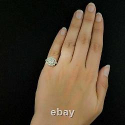 Vintage Art Deco 2.35 Ct Round Cut Lab-Created Diamond Unique Antique Fancy Ring