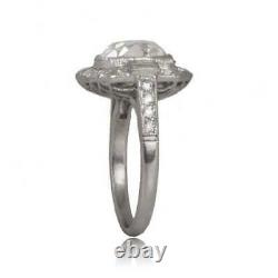 Vintage Art Deco 2.55Ct Cushion Diamond Engagement Antique Ring 14k White Gold