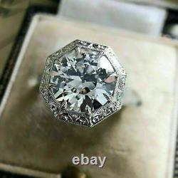 Vintage Art Deco 2.55Ct Round Cut Diamond Estate Engagement Ring 14k White Gold