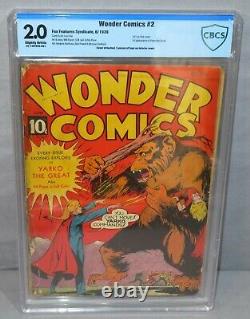 WONDER COMICS #2 (1st Lou Fine Cover, Yarko) CBCS 2.0 GD Fox Features Synd. 1939
