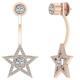 Women Fine Star Dangling Earrings SI1 G 1.30 Ct Round Cut Diamond 14K Rose Gold