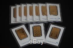 Wow! Credit Suisse 1 Oz. Fine. 999 Gold Bars In Assay Certificate! Beautiful